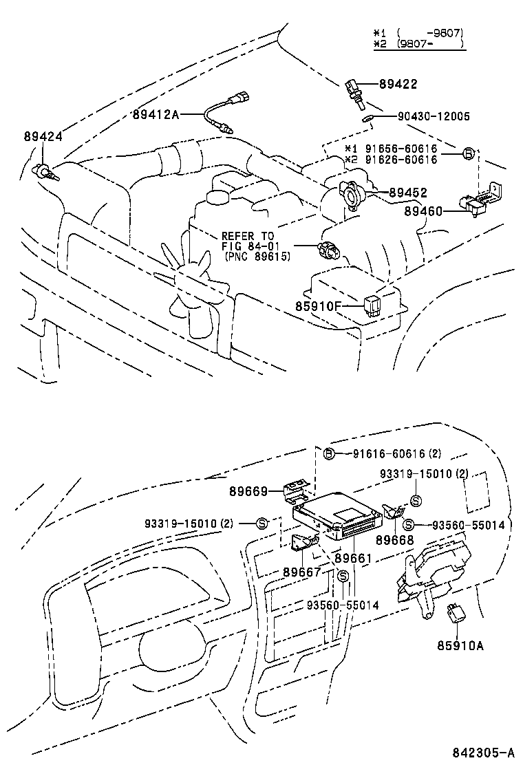 Toyota 89460-35010 SENSOR ASSY, VAPOR PRESSURE