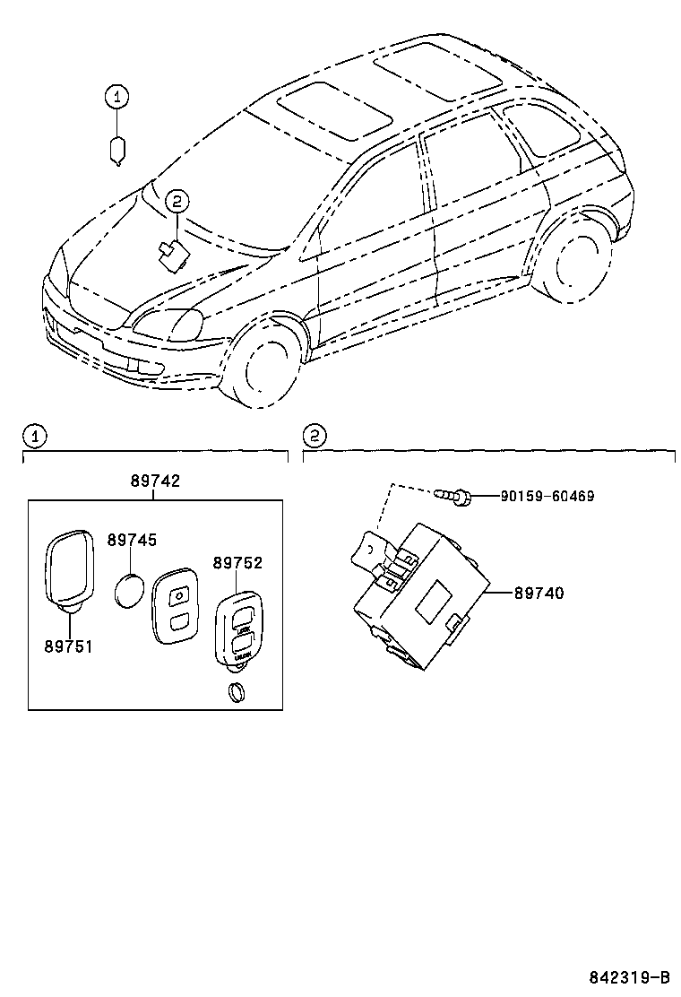 89741-44090 RECEIVER, DOOR CONTROL product image