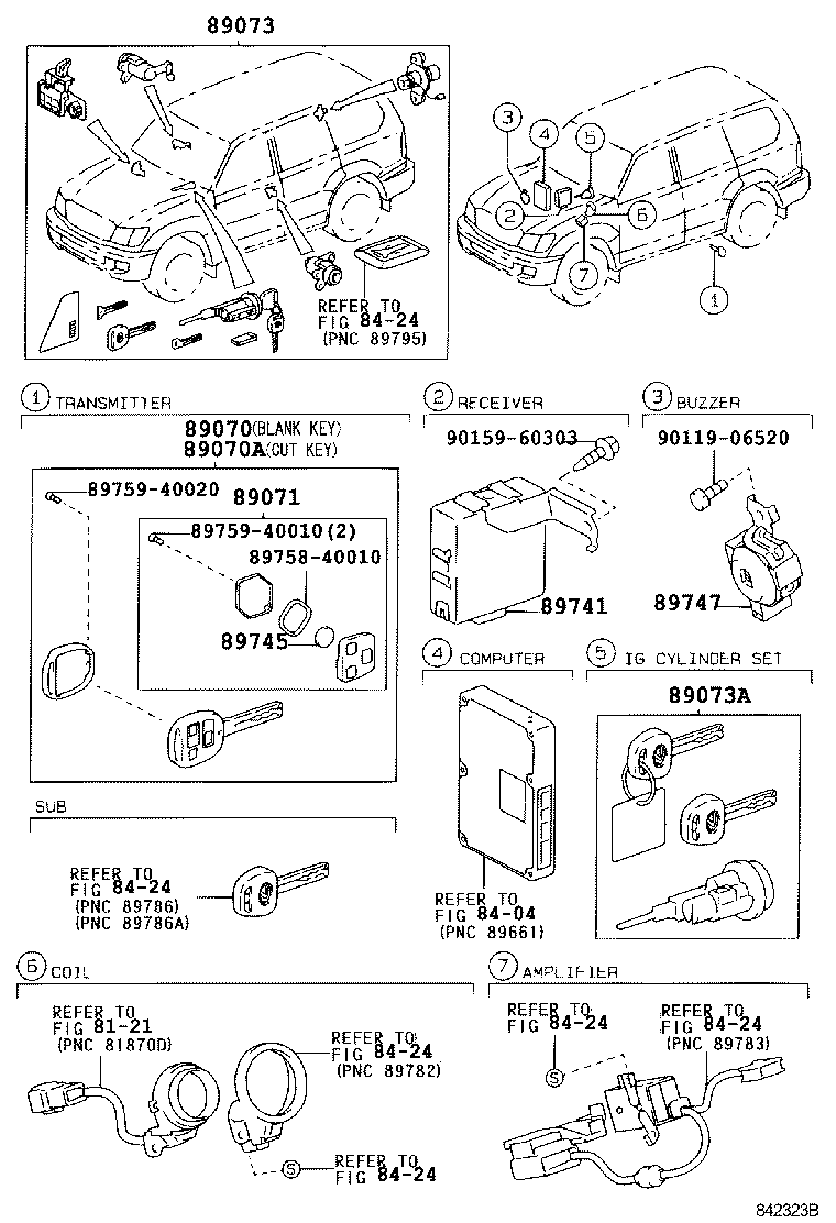 Toyota 69005-6C180 CYLINDER SET, LOCK W/TRANSMITTER HOUSING(LESS MODULE)