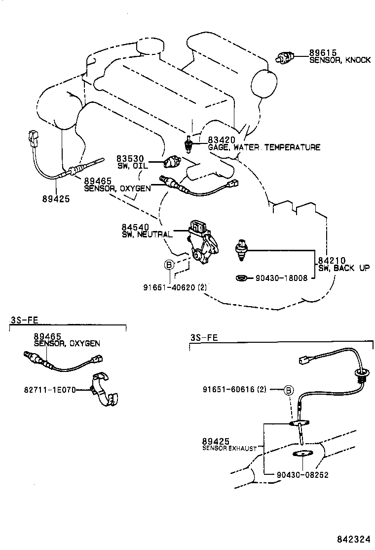 84332-20330 SWITCH ASSY, HAZARD WARNING SIGNAL product image