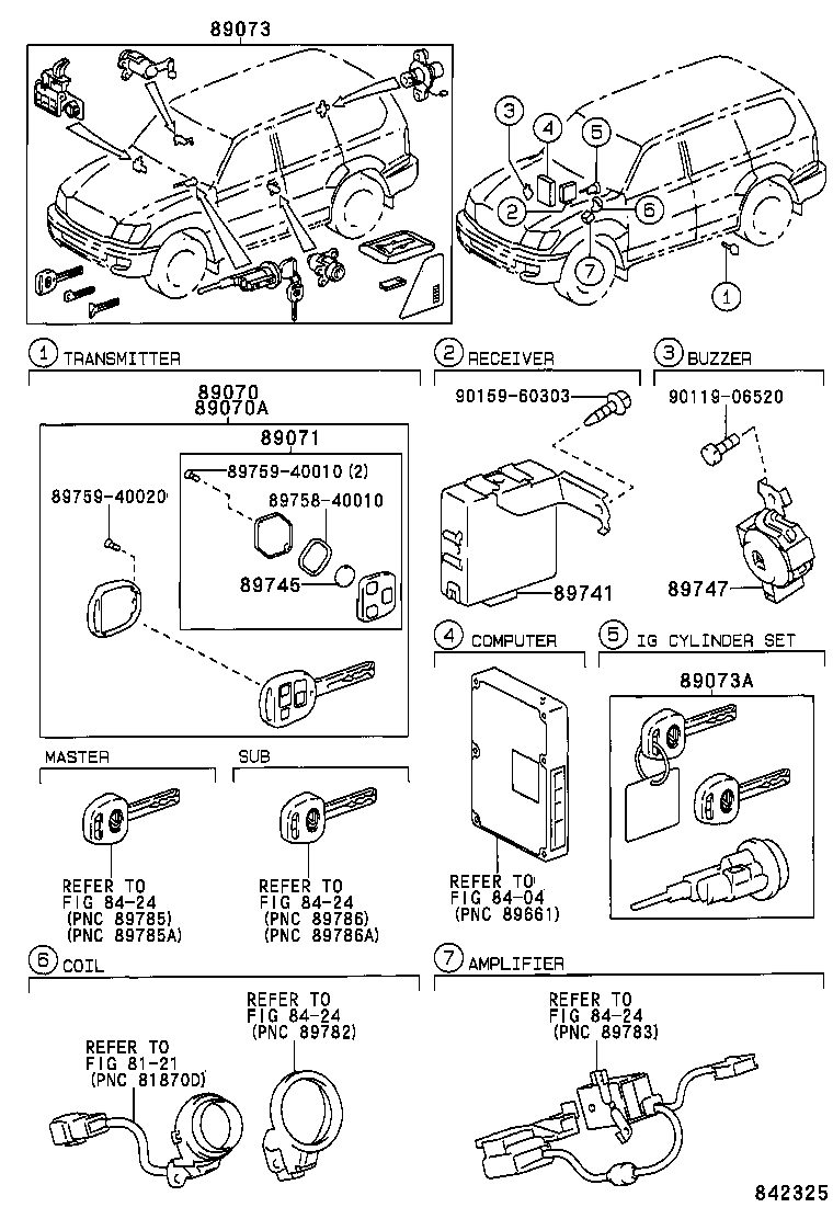89071-60180 MODULE SET, TRANSMITTER SUB-ASSY, DOOR CONTROL product image