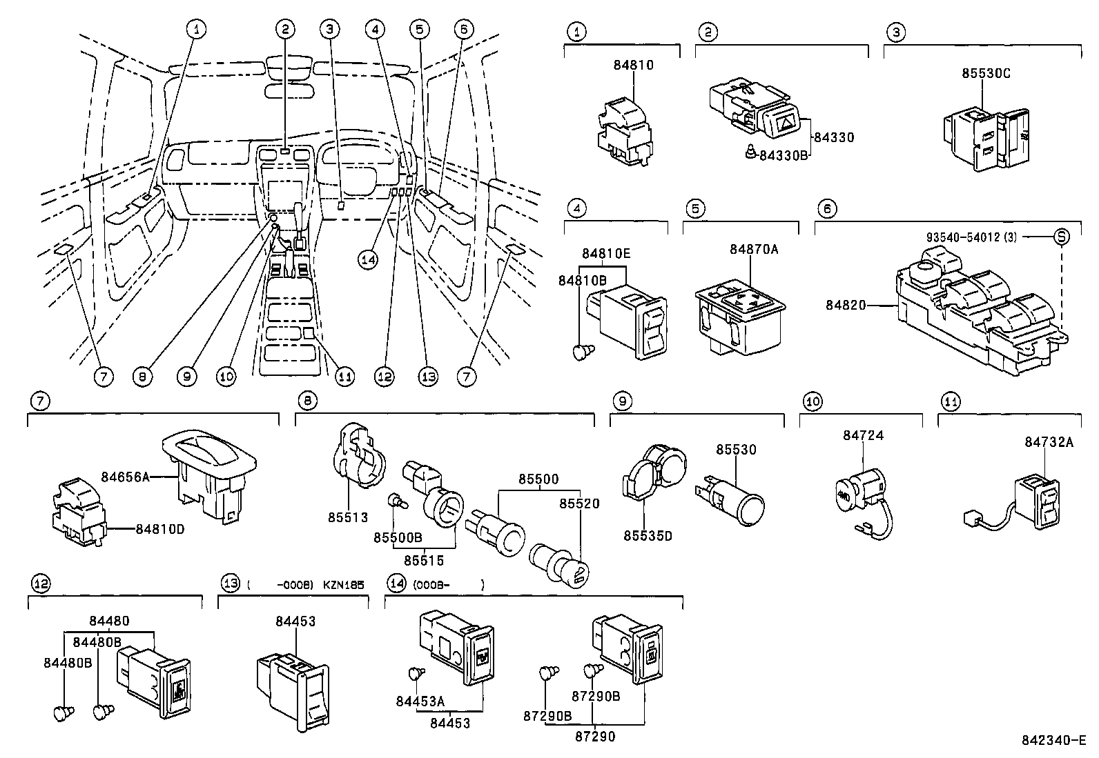 84739-35010 RETAINER, SWITCH product image