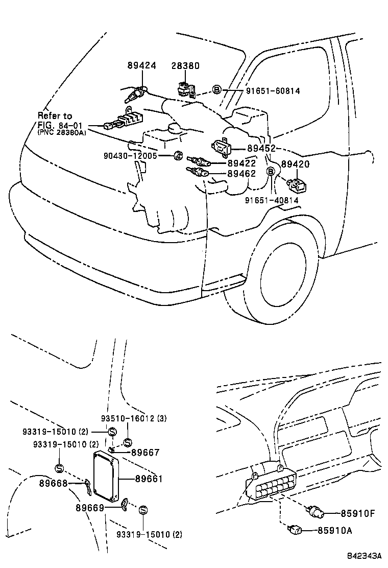 89668-26100 BRACKET, ENGINE CONTROL COMPUTER, NO.2 product image