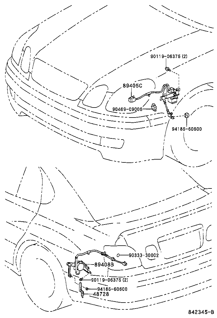 89406-30100 SENSOR SUB-ASSY, HEIGHT CONTROL, FRONT product image