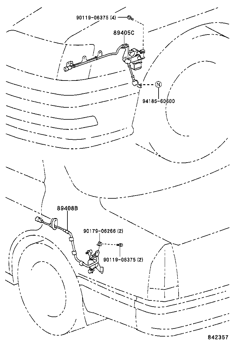 89406-30090 SENSOR SUB-ASSY, HEIGHT CONTROL, FRONT product image