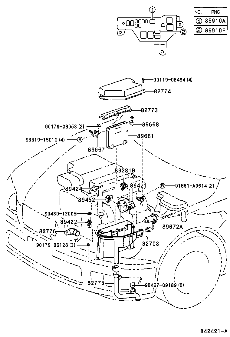 89669-53010 BRACKET, ENGINE CONTROL COMPUTER product image