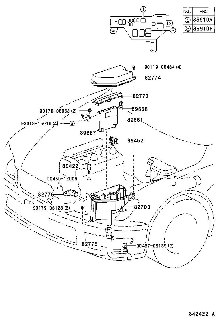 89669-53010 BRACKET, ENGINE CONTROL COMPUTER product image