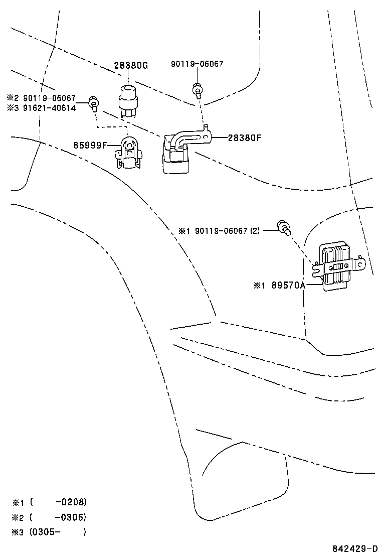 89667-60210 BRACKET, ENGINE CONTROL COMPUTER product image