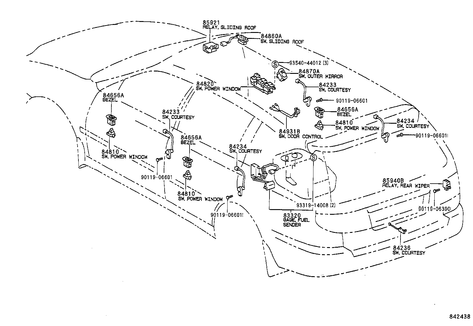 85940-21030 RELAY ASSY, REAR WIPER product image