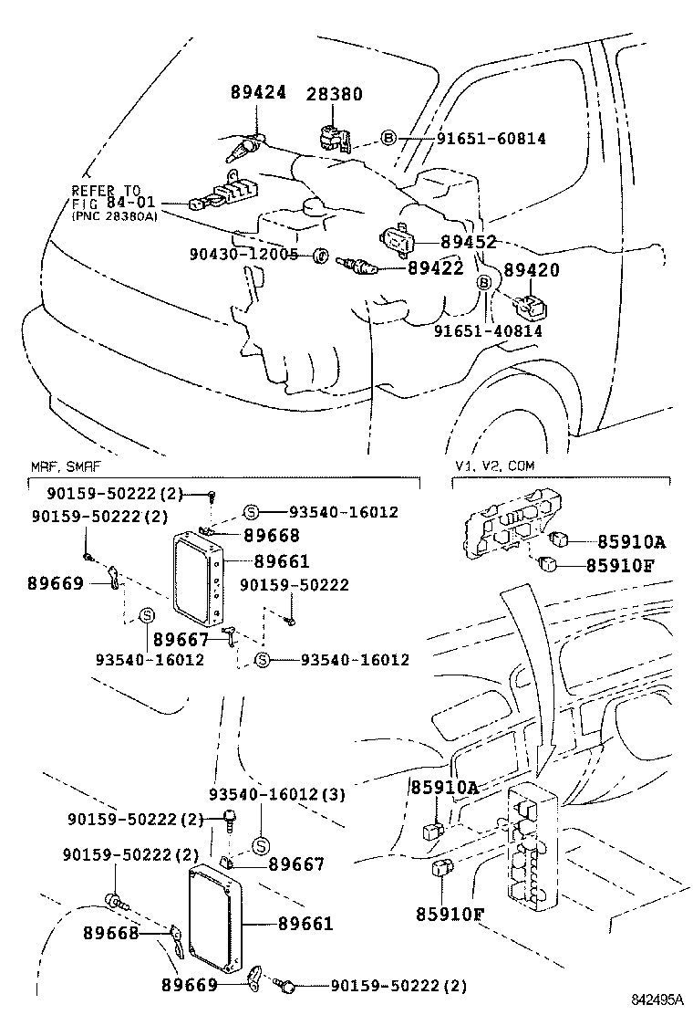 89668-26100 BRACKET, ENGINE CONTROL COMPUTER, NO.2 product image