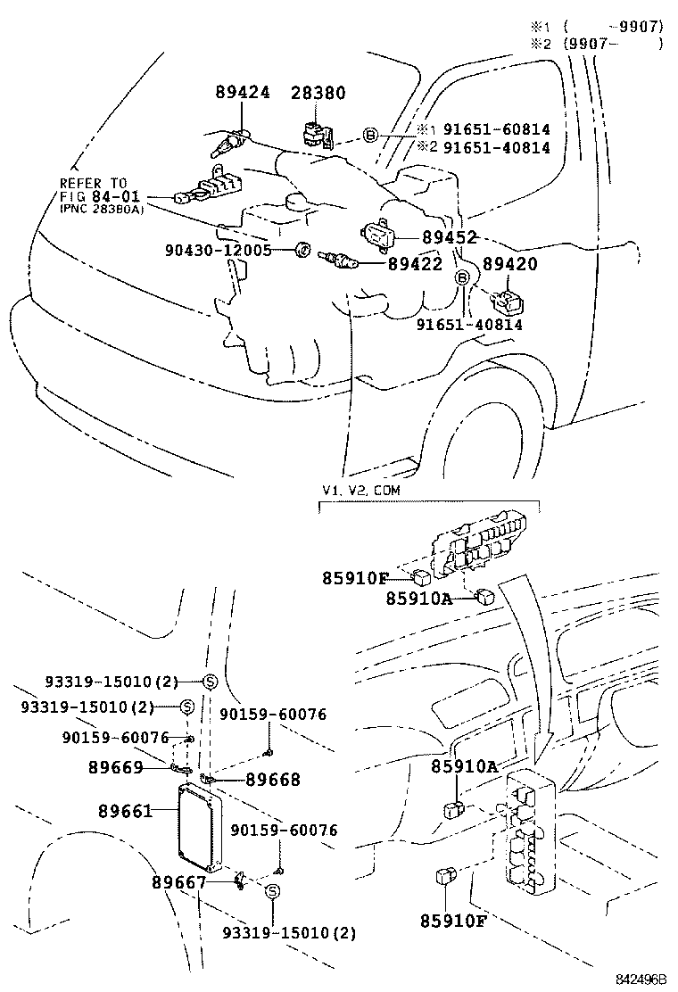 89668-26100 BRACKET, ENGINE CONTROL COMPUTER, NO.2 product image