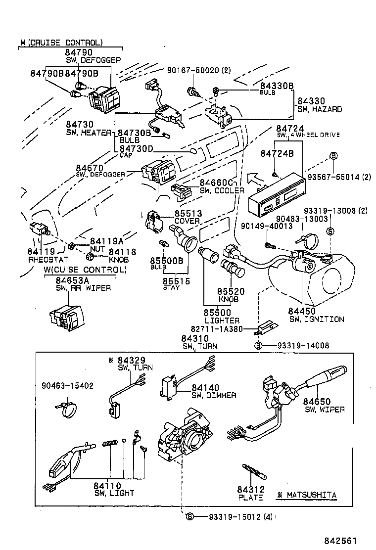 85940-12031 RELAY ASSY, REAR WIPER product image