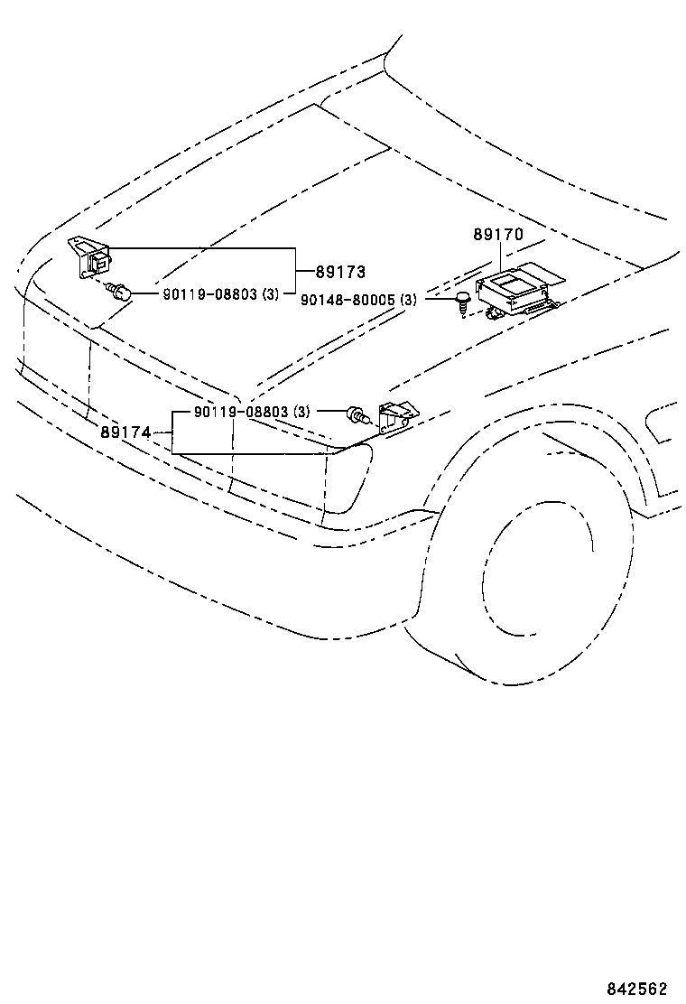 89170-38020 SENSOR ASSY, AIR BAG product image