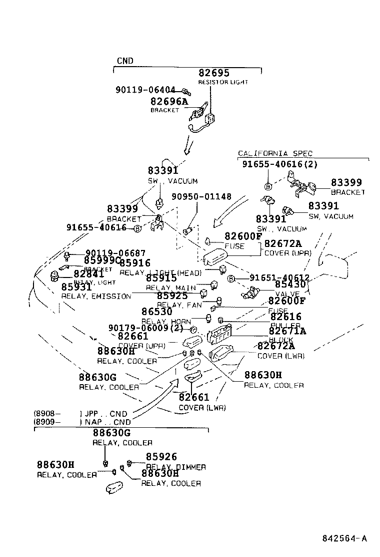 Toyota 82672-12130 COVER, JUNCTION BLOCK