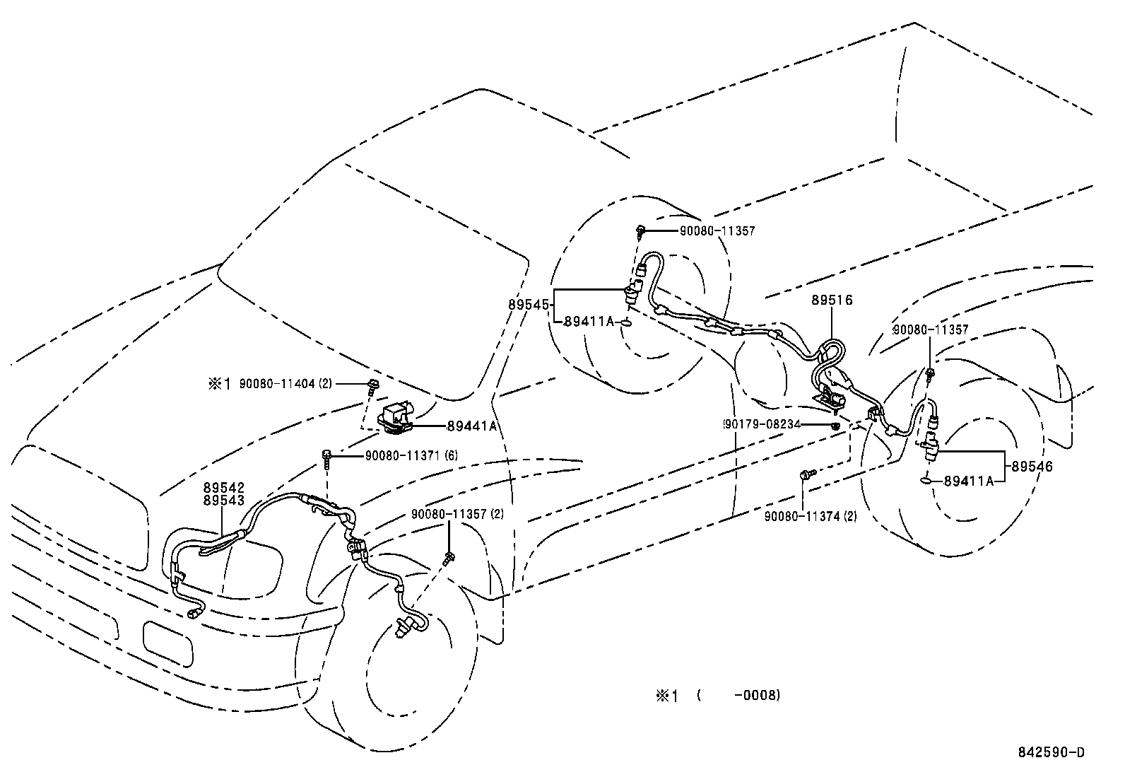 Toyota 89543-0C010 SENSOR, SPEED, FRONT LH