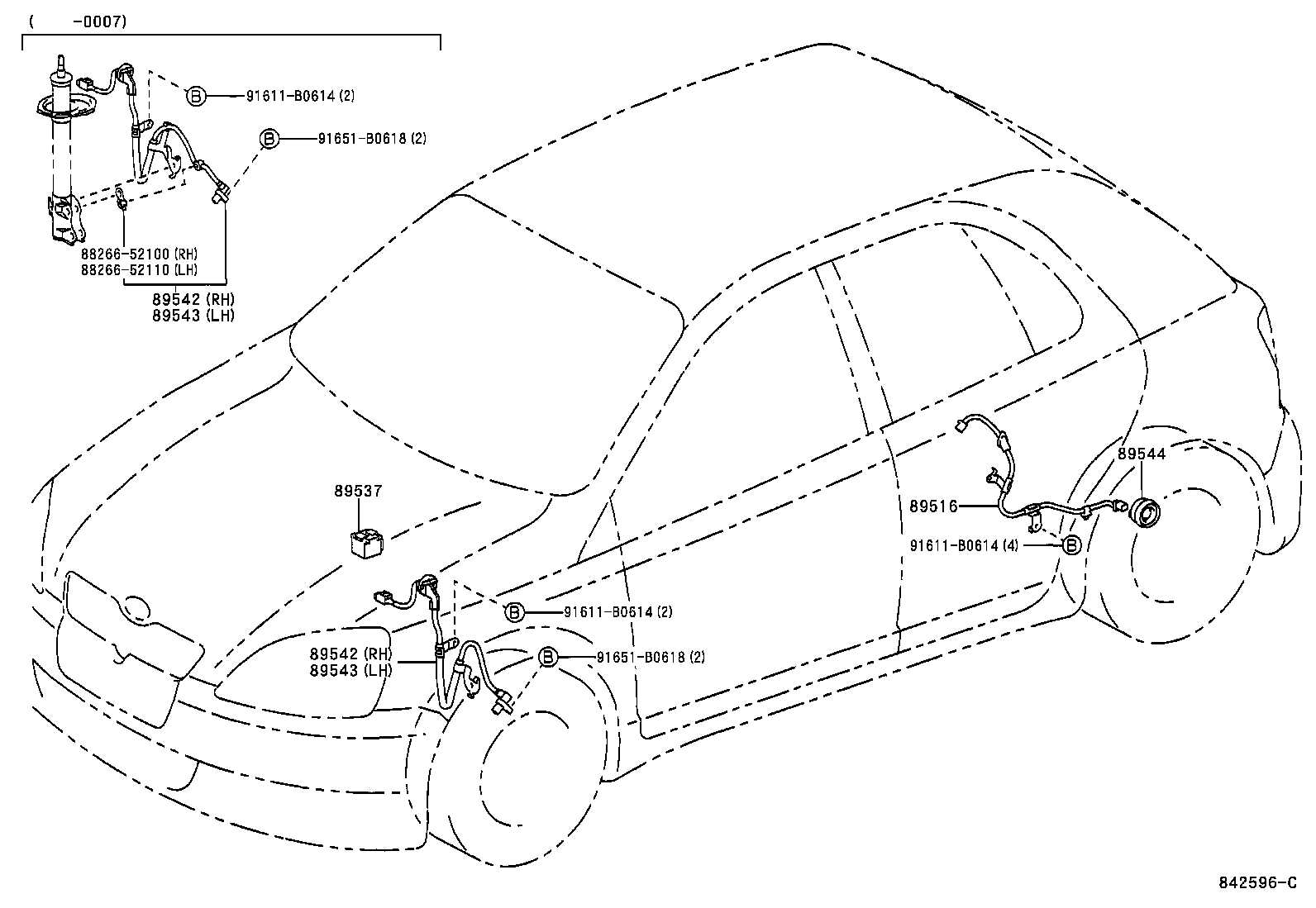 04895-52020 SENSOR, SPEED, FRONT LH product image