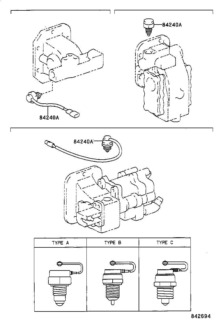84280-93101 SWITCH ASSY, POWER TAKE-OFF CLUTCH product image