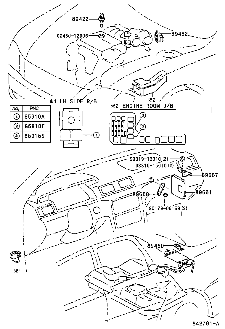 Toyota 89668-07040 BRACKET, ENGINE CONTROL COMPUTER, NO.2