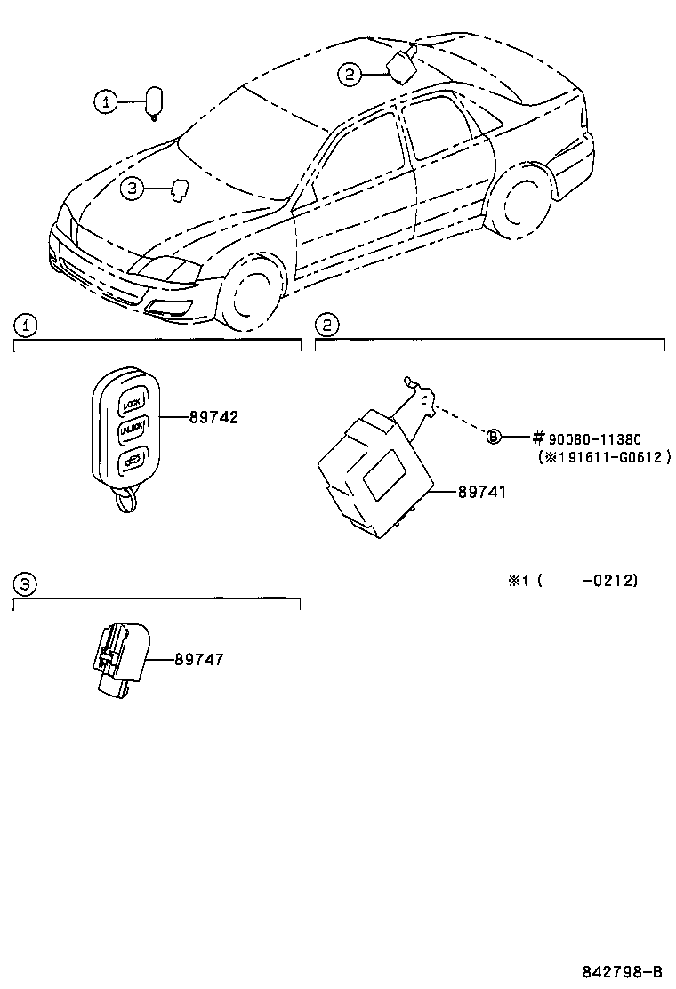 89741-AC050 RECEIVER, DOOR CONTROL product image