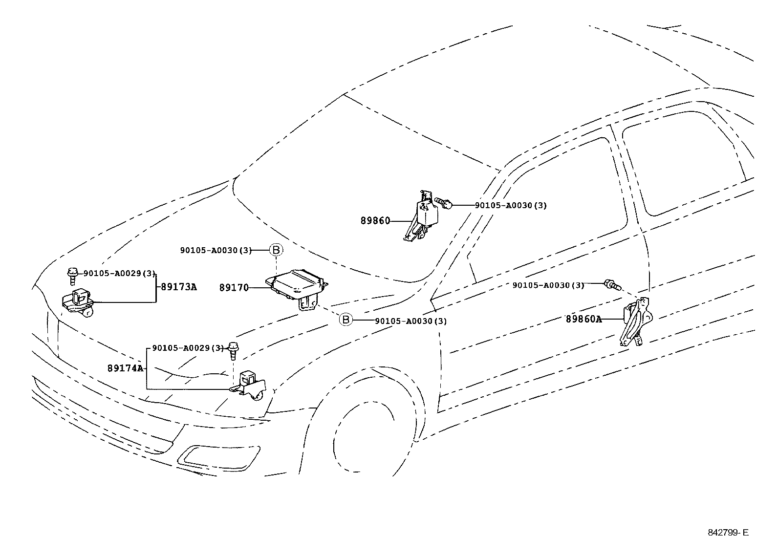89170-07140 SENSOR ASSY, AIR BAG product image