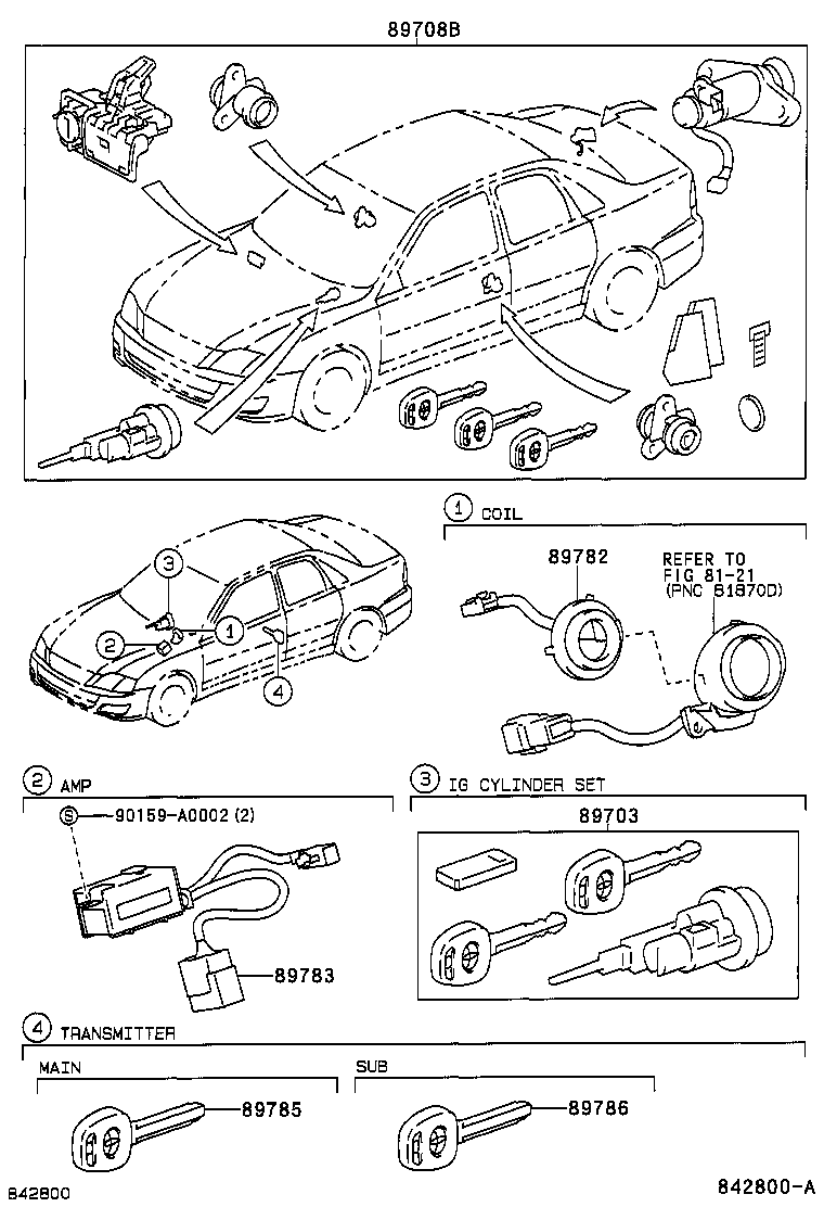Toyota 89782-07010 COIL, TRANSPONDER KEY