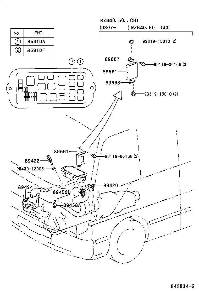 89660-36020 COMPUTER, ENGINE CONTROL product image
