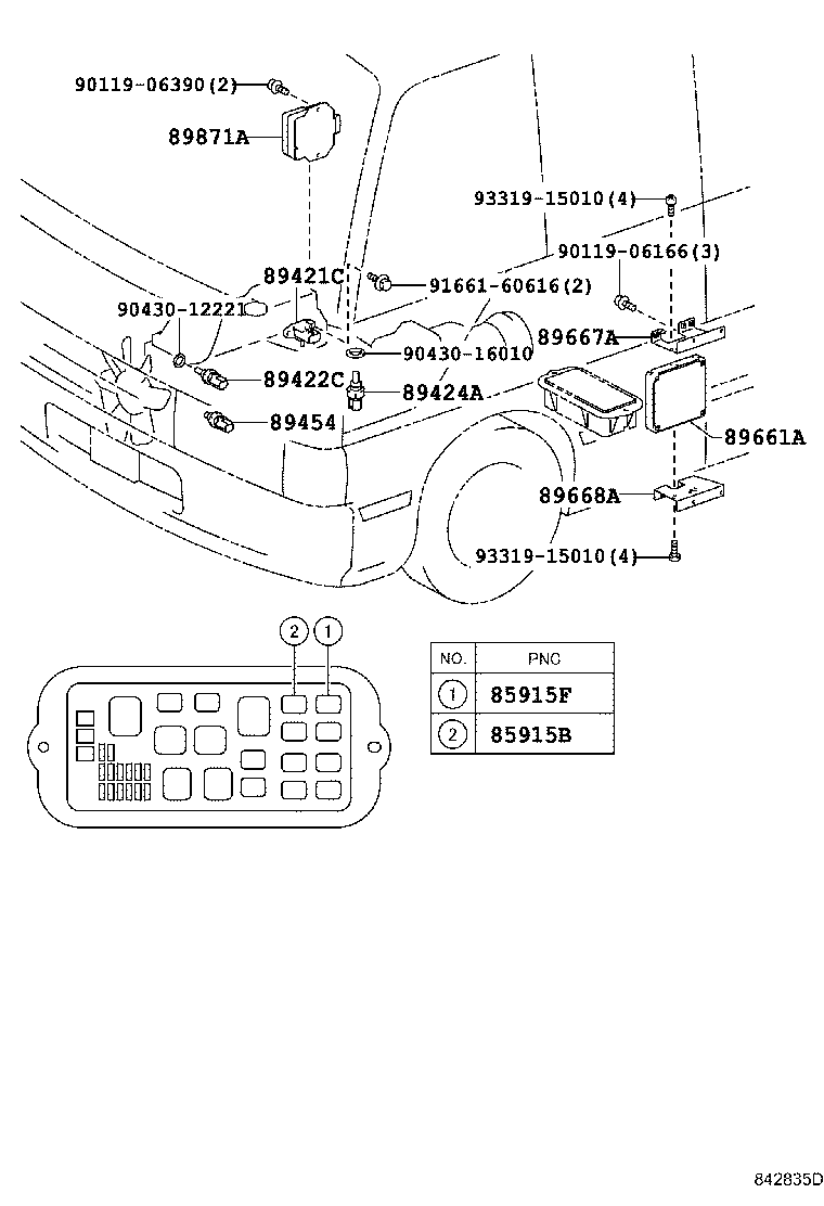 89661-36030 COMPUTER, ENGINE CONTROL product image