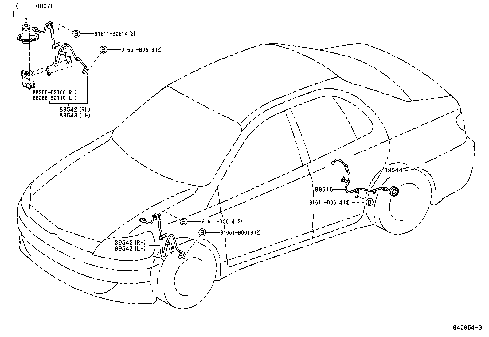 Toyota 89544-52010 SENSOR, SKID CONTROL