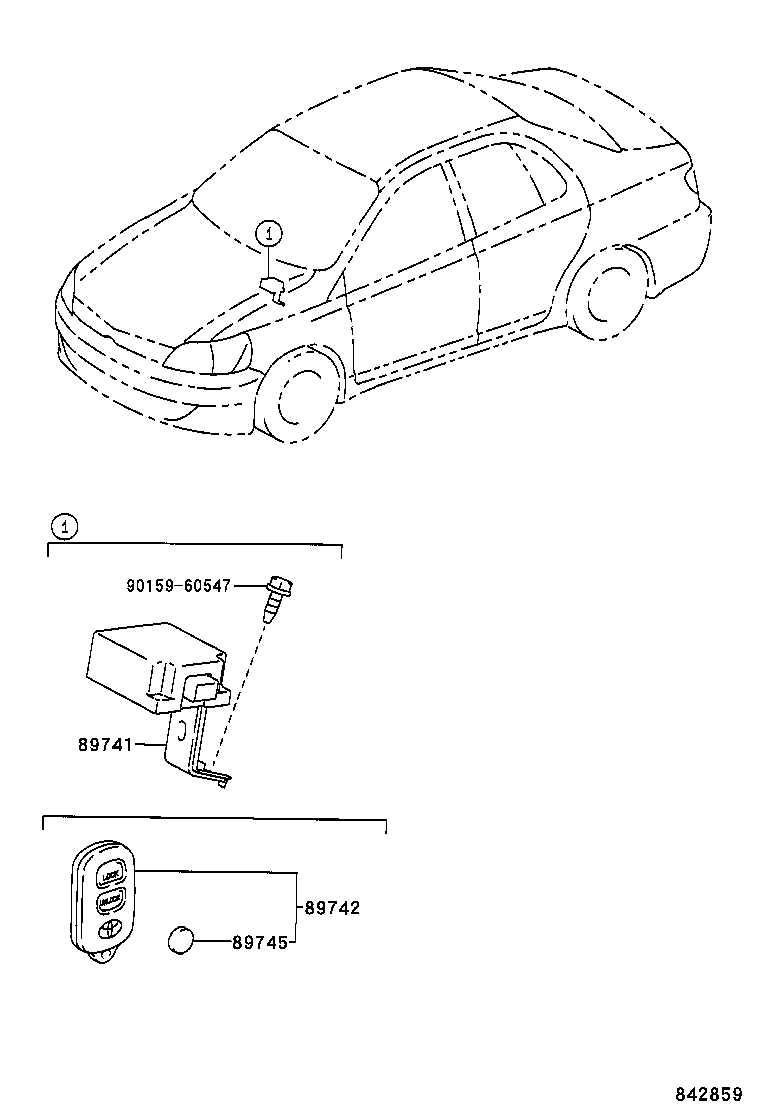 89741-52050 RECEIVER, DOOR CONTROL product image