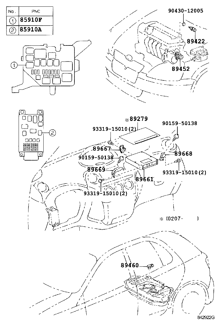 Toyota 89668-52020 BRACKET, ENGINE CONTROL COMPUTER, NO.2