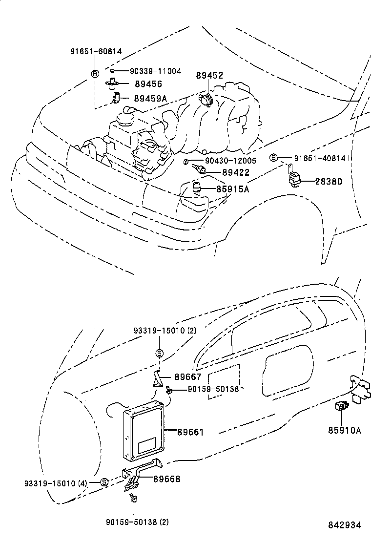 89668-60050 BRACKET, ENGINE CONTROL COMPUTER, NO.2 product image