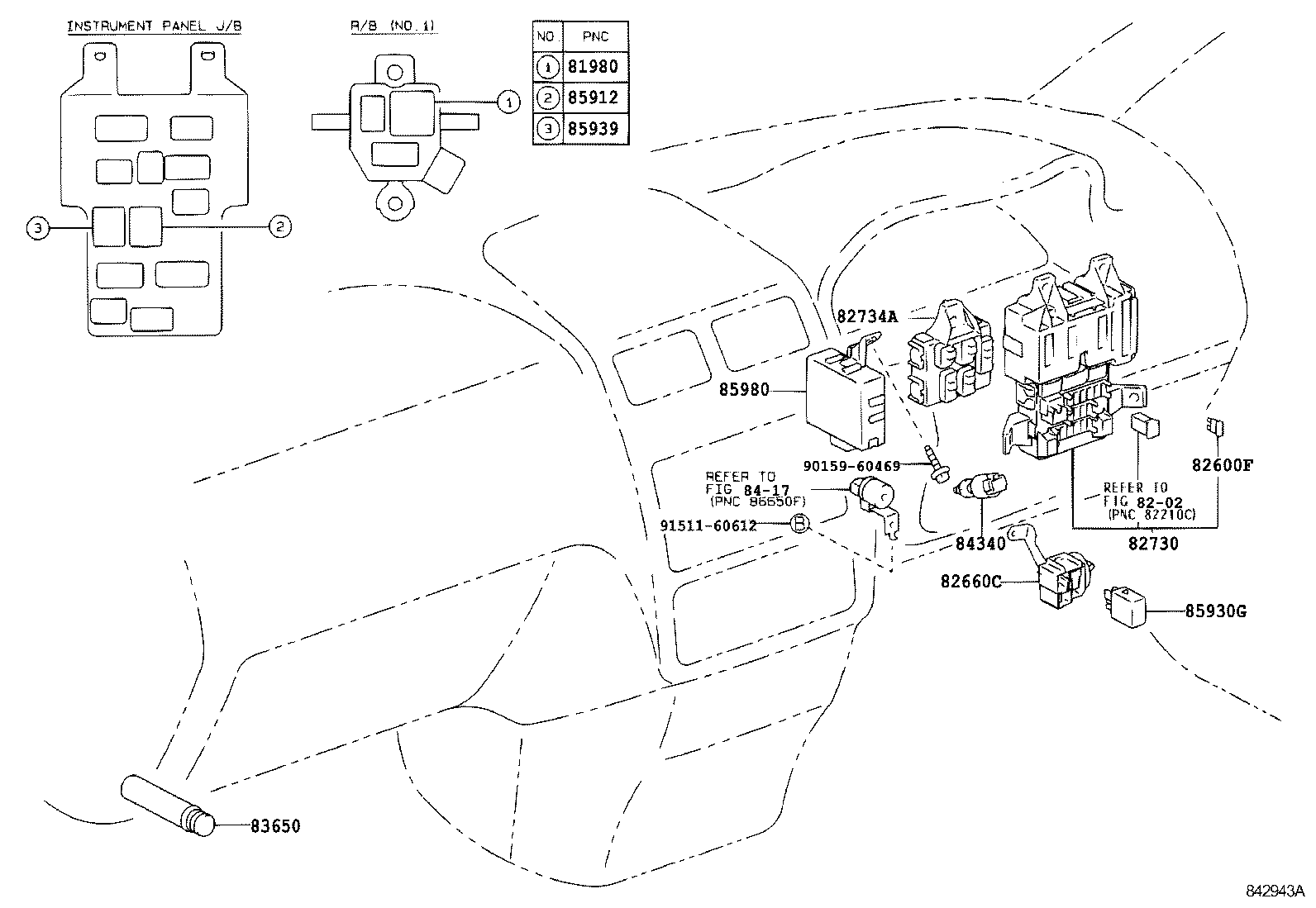 84332-44010 SWITCH ASSY, HAZARD WARNING SIGNAL product image