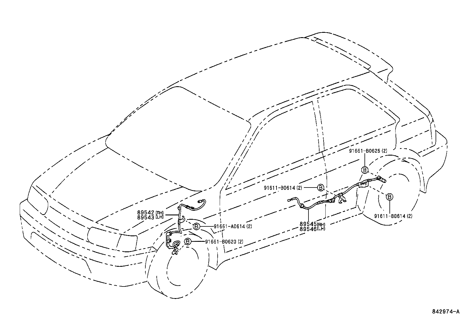 89543-16020 SENSOR, SPEED, FRONT LH product image