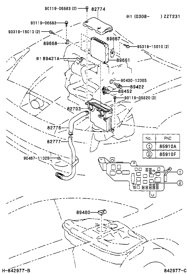 Toyota 89668-20360 BRACKET, ENGINE CONTROL COMPUTER, NO.2