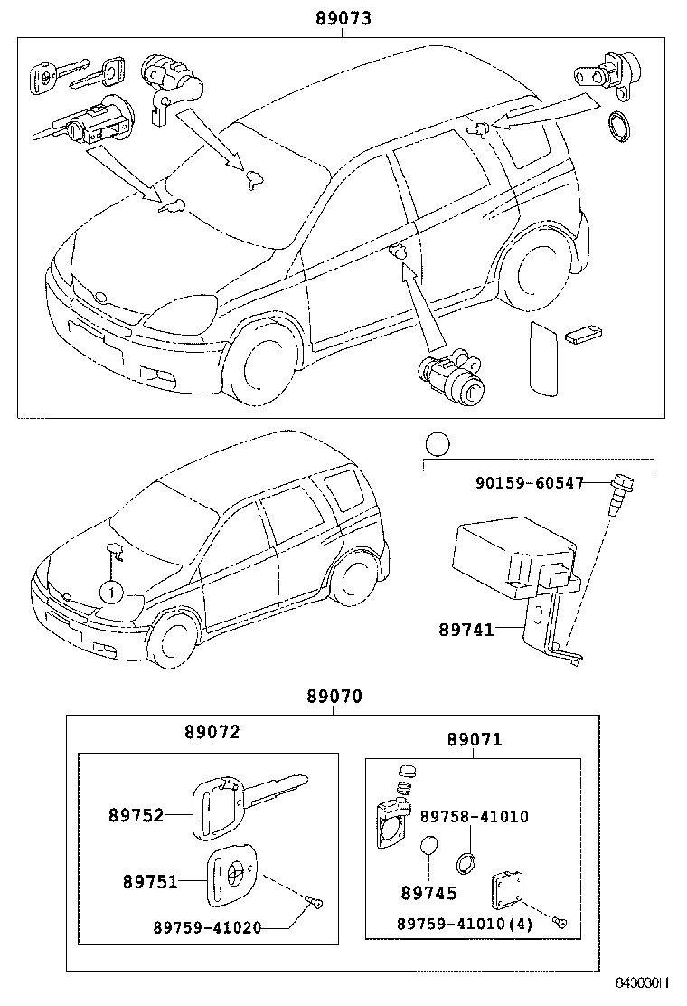 69005-52630 CYLINDER SET, LOCK W/TRANSMITTER HOUSING(LESS MODULE) product image