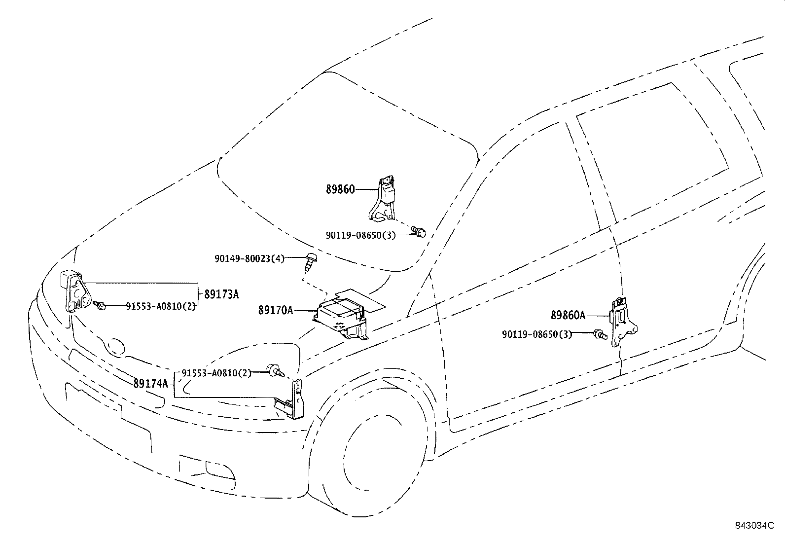 89170-52070 COMPUTER ASSY, AIR BAG product image