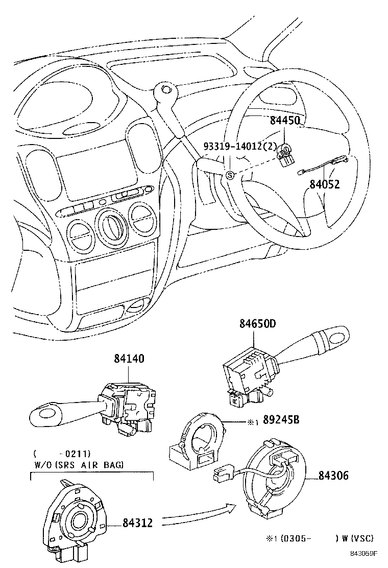 84152-52020 SWITCH, HEADLAMP LEVELING product image