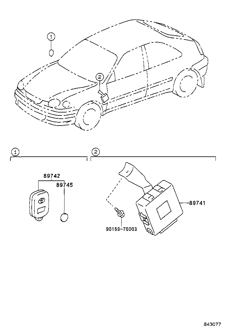 89071-02010 MODULE SET, TRANSMITTER SUB-ASSY, DOOR CONTROL product image