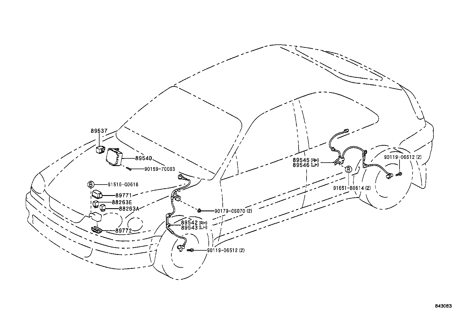 89545-02010 SENSOR, SPEED, REAR RH product image