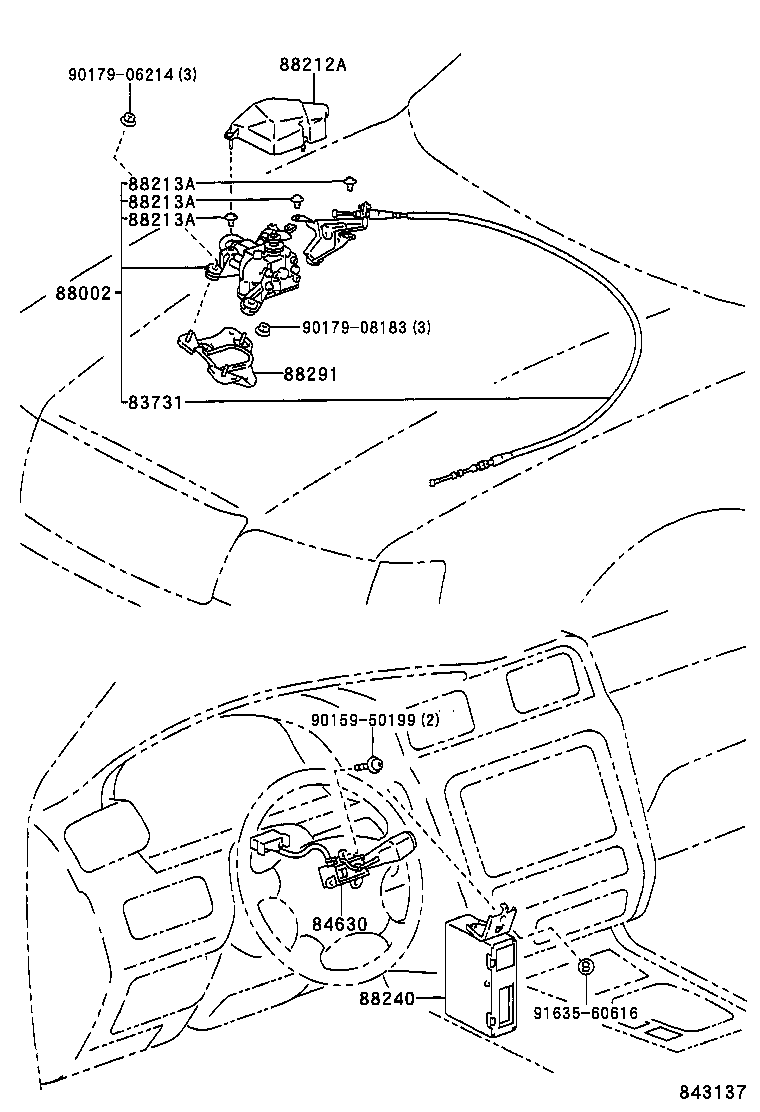 88291-22150 BRACKET, CRUISE CONTROL(AUTO DRIVE), NO.1 product image
