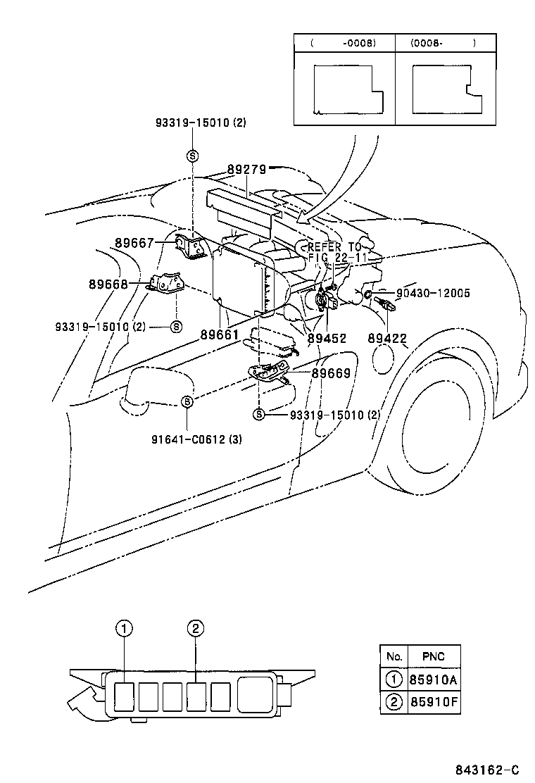 Toyota 89668-17080 BRACKET, ENGINE CONTROL COMPUTER, NO.2