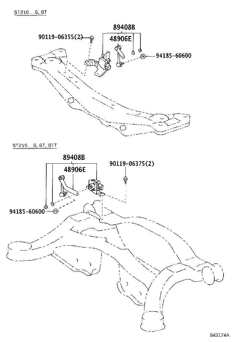 89407-33020 SENSOR SUB-ASSY, HEIGHT CONTROL, REAR product image