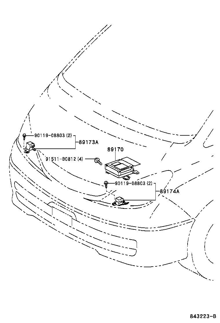 89173-29185 SENSOR, AIR BAG, FRONT RH product image