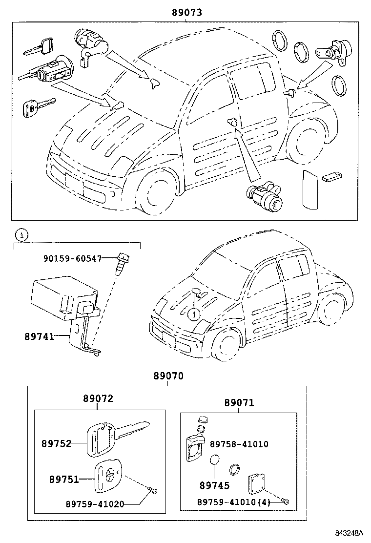 89072-52220 HOUSING SET, DOOR CONTROL TRANSMITTER product image