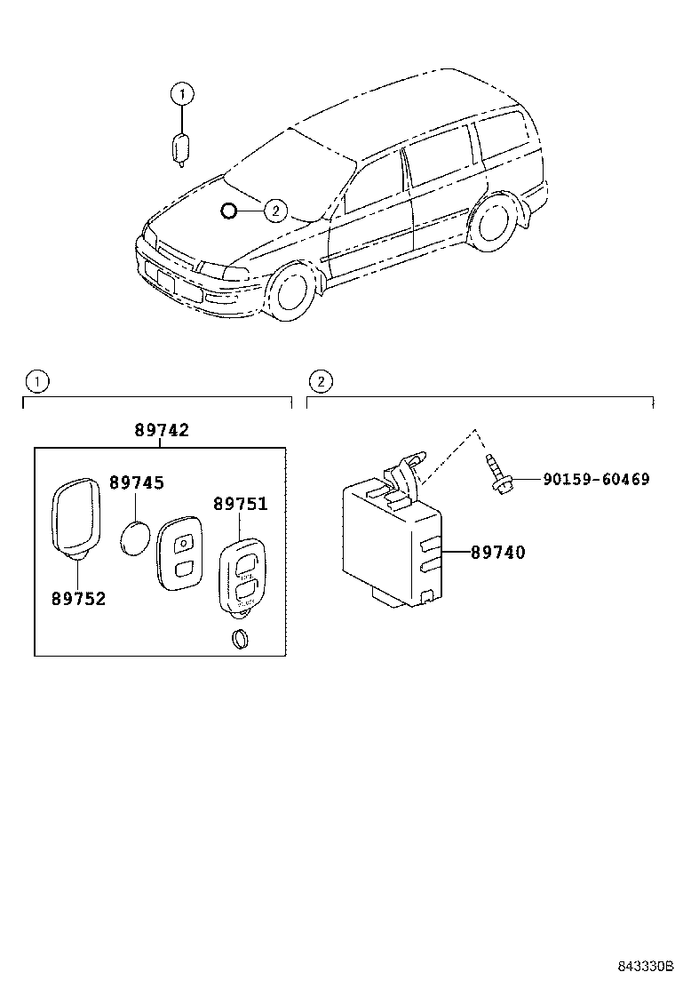 89708-21010 CYLINDER SET, WIRELESS DOOR LOCK product image