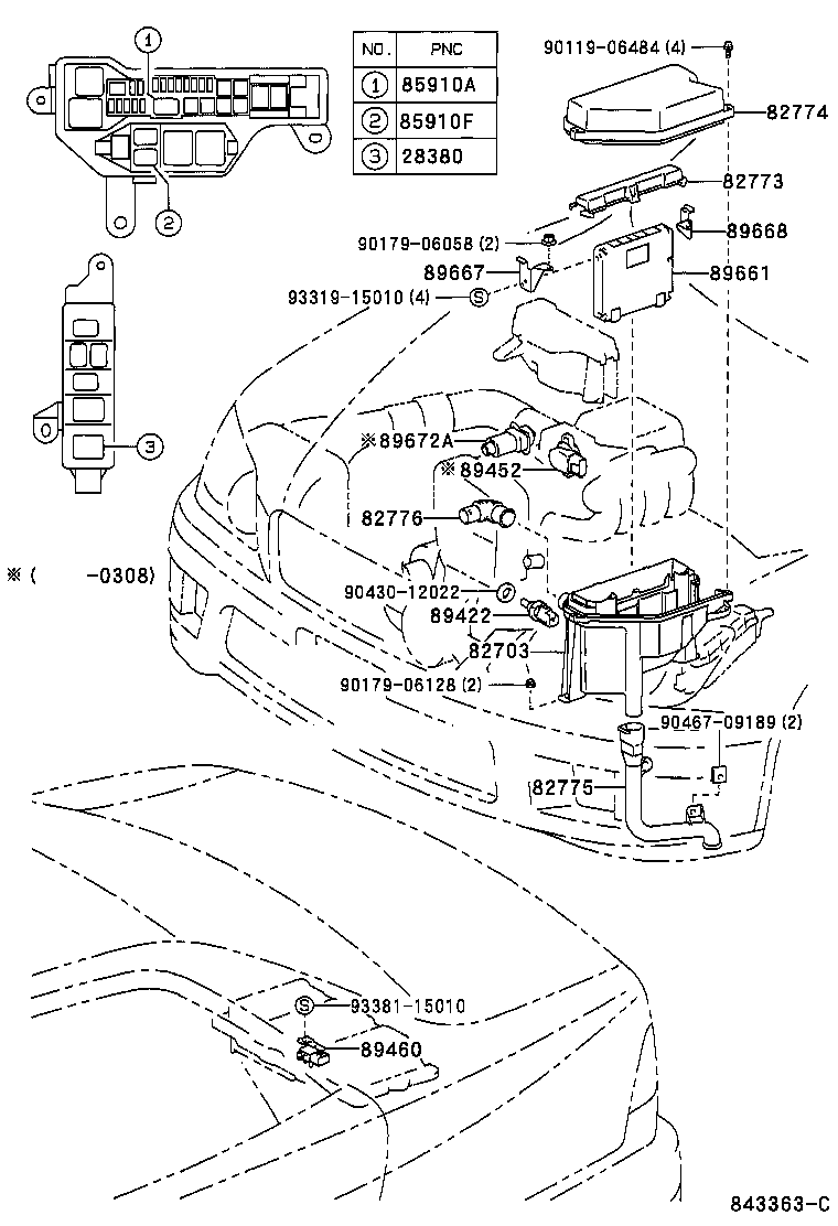 Toyota 89668-30230 BRACKET, ENGINE CONTROL COMPUTER, NO.2