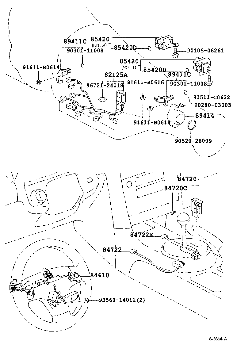 Toyota 84722-53030 SWITCH, TRANSMISSION CONTROL