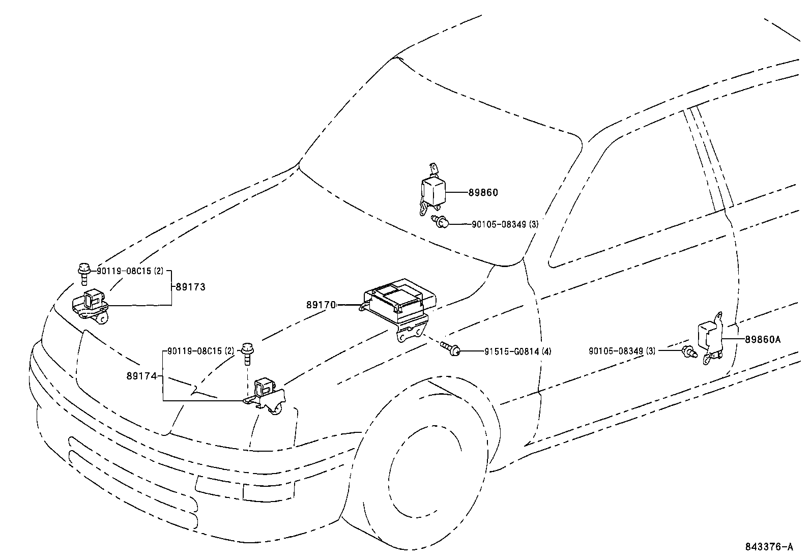 89170-07171 SENSOR ASSY, AIR BAG product image