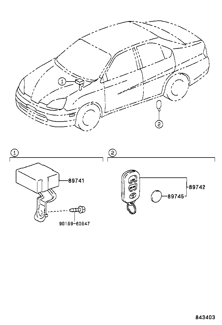 89741-47020 RECEIVER, DOOR CONTROL product image