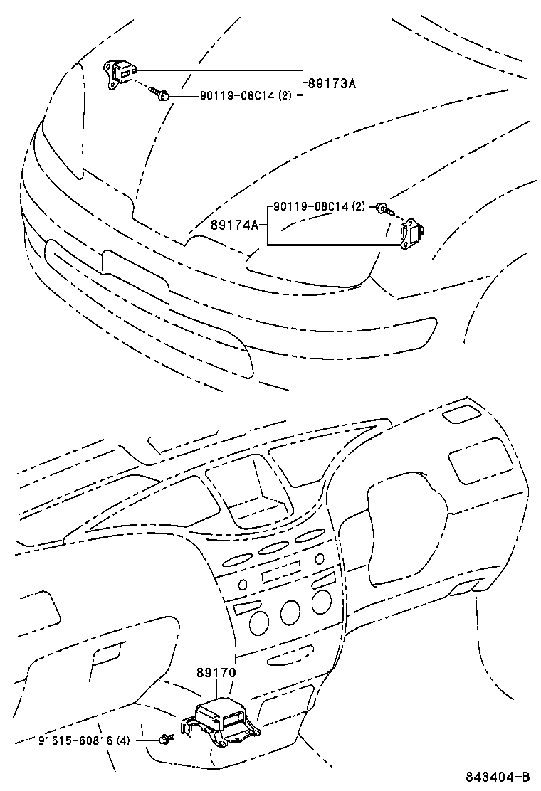 89173-49255 SENSOR, AIR BAG, FRONT RH product image